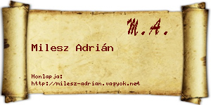 Milesz Adrián névjegykártya